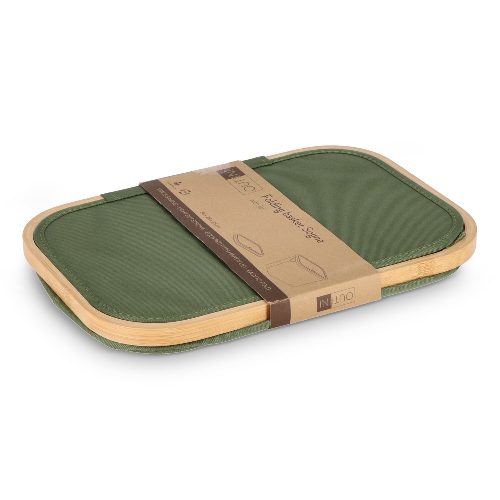 InSideOut opvouwbare mand met deksel Sogne 38 x 26 x 25cm rPET