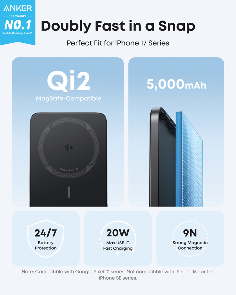 Anker Nano Wireless Power Bank 5K 15W MagGo slim Qi 2.0