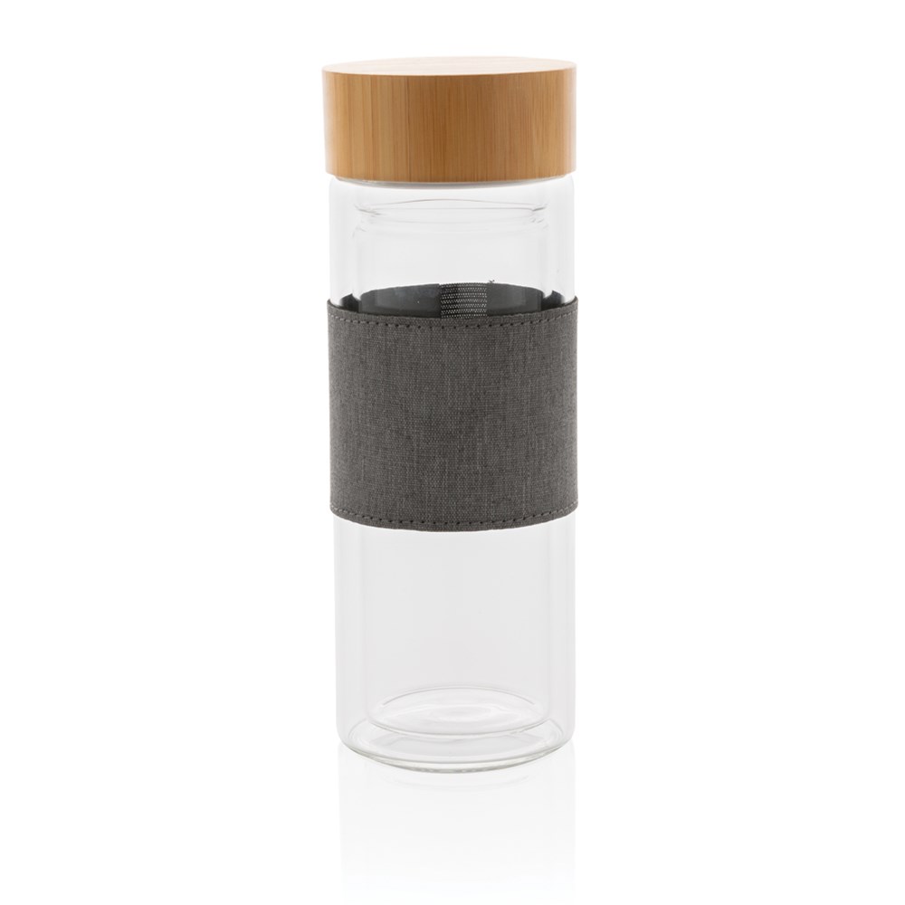 Impact dubbelwandige borosilicaat glazen drinkfles